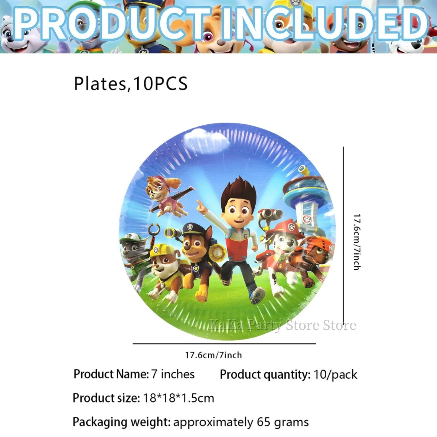 PAW Patrol Birthday Party Supplies Set – Tablecloth, Plates, Cups & Balloons Kids Party Decor for Birthday, Baby Shower & Favors