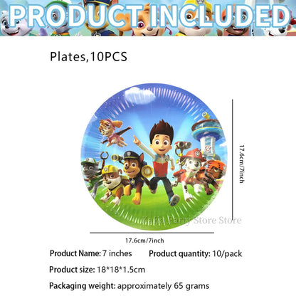 PAW Patrol Birthday Party Supplies Set – Tablecloth, Plates, Cups & Balloons Kids Party Decor for Birthday, Baby Shower & Favors