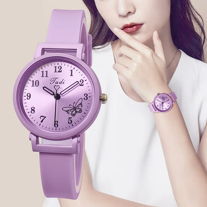 Women’s Silicone Strap Quartz Watch – Casual Wristwatch Gift for Ladies