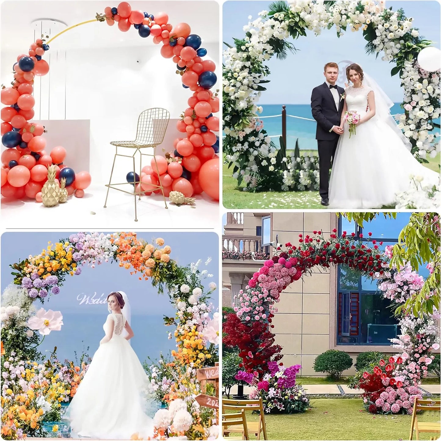 Gold Party Decor Arch Stand - 4FT to 7.2FT Balloon Frame & Backdrop Bracket for Weddings and Events