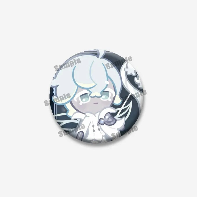 Cookie Run Kingdom Meringue & Jellyfish Enamel Badge – Round Brooch for Backpack, Jewelry Pin & Party Gift