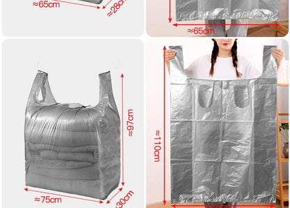 10PCS Large Plastic Storage Bags — Thick Moving & Organizer Bags for Clothes, Toys, Bedding, Duvets