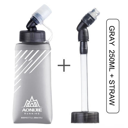 AONIJIE Soft Flask Water Bottle — 250ml/500ml Folding, Collapsible, TPU BPA-Free for Running Hydration Packs, Waist Bags & Vests (SD09/SD10)