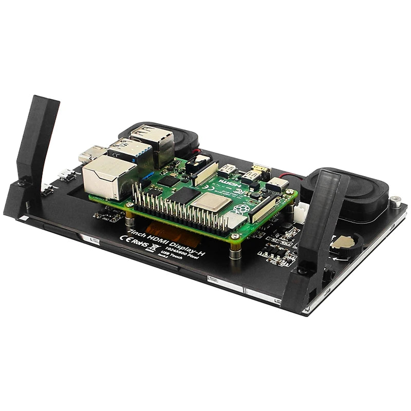 7 Inch Portable IPS Touch Screen Display – 1024x600 Monitor with Optional Speakers for Raspberry Pi 5/4B/3B+, Laptop, PC