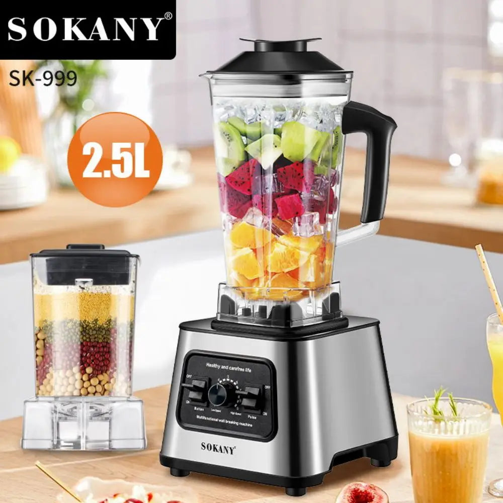 Sokany 2.5L Multifunctional Wall Breaking Machine - Blender, Ice Crusher & Cooking Machine SK-999, 6000W High Power