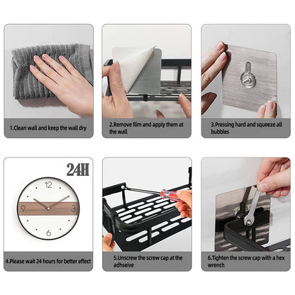 Space-Saving Aluminum Shower Corner Shelf: No-Nail Bathroom Organizer for Shampoo & Accessories