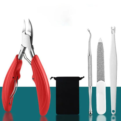 Nail Clipper Set for Ingrown Toenails — Paronychia Correction Nippers, Pedicure & Manicure Tools with Dead Skin Scissors