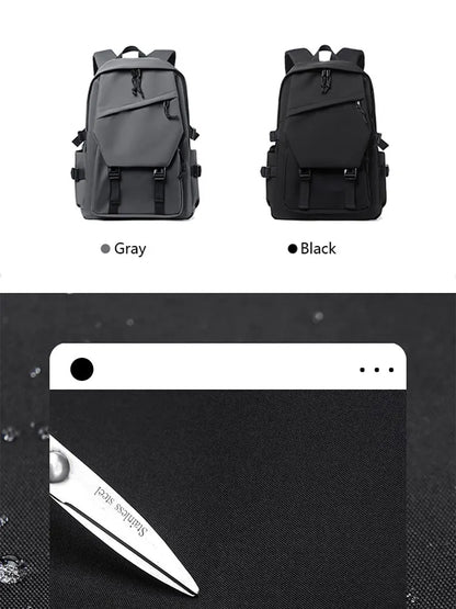 15 Inch Polyester Waterproof Men’s Backpack – Simple, Fashionable Student & Couple Computer Bag