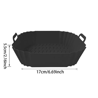 Reusable Silicone Air Fryer Liner Basket with Non-Stick Baking Tray & Pizza Pan for Kitchen Cooking