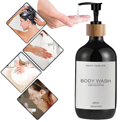 Kitchen Sink Soap Dispenser Bottle with Waterproof Labels – Refillable Dish Pump for Countertop