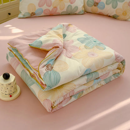 Washed Double Gauze Quilt – Lightweight Summer Comforter with Soya Fibre Filling, Soft & Breathable for Queen Size