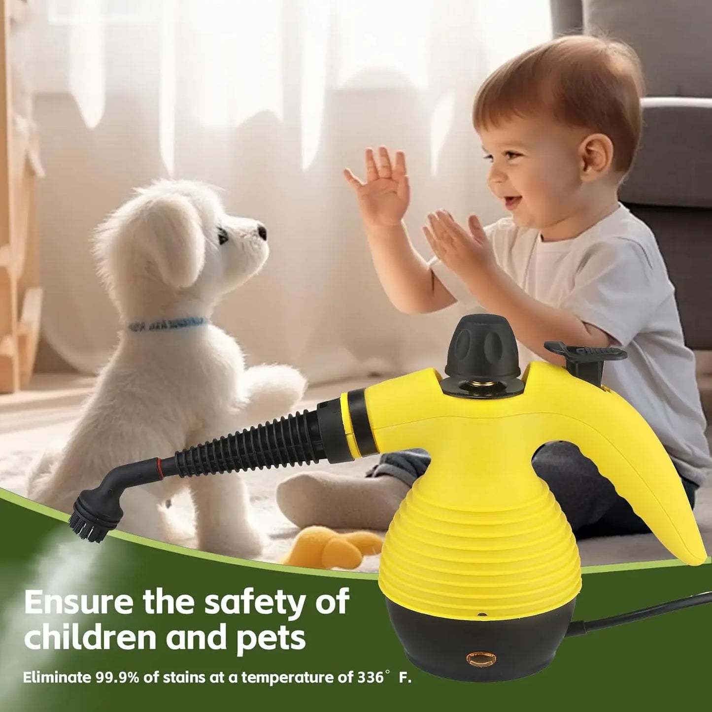 Steam Mop with Detachable Handheld Cleaner — 350ML 1050W Floor Steamer for Floors, Tiles, Windows & Couch
