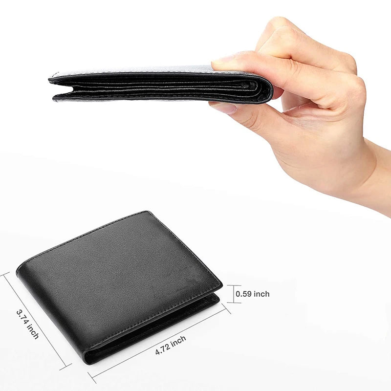 Men’s Slim RFID Blocking Genuine Leather Wallet — Coin Pocket, 2 Banknote Compartments & 10 Credit Card Slots
