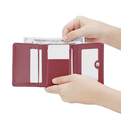 Baellerry Short Women’s Wallet — Crocodile Pattern Coin & Card Holder with Photo Slots, Hasp Purse for Girls