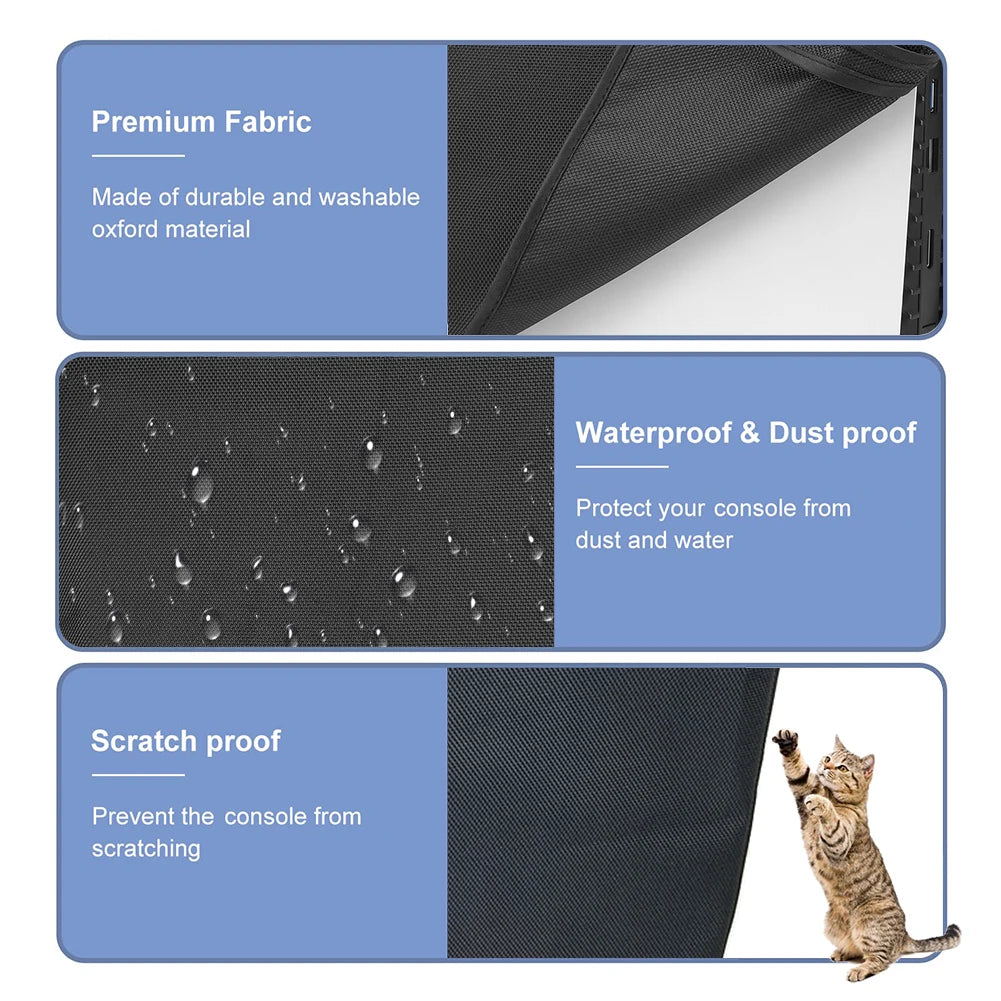 Vertical/Horizontal Dust Cover for PS5 Slim Console – Anti-Scratch Waterproof Protective Sleeve, Removable 1680D Oxford