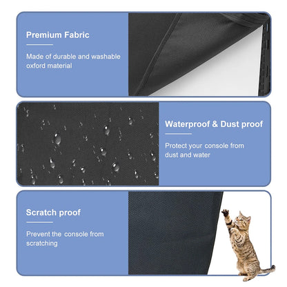 Vertical/Horizontal Dust Cover for PS5 Slim Console – Anti-Scratch Waterproof Protective Sleeve, Removable 1680D Oxford