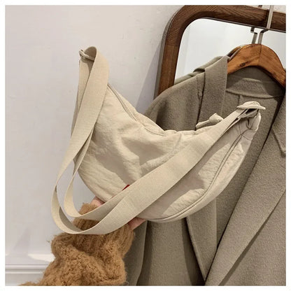 Casual Nylon Hobo Crossbody Bag for Women – Shoulder, Half Moon, Tote Travel Shopper & Purses