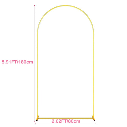 Metal Gold Wedding Arch Stand – 3.9FT/5.9FT/7.2FT Backdrop for Ceremony, Birthday & Baby Shower