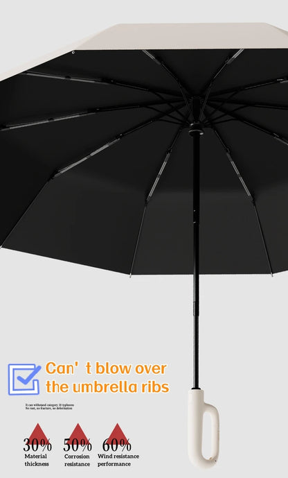 Extra Large Reinforced Wind & Rain Resistant Automatic Umbrella | UV Protection with Ring Buckle
