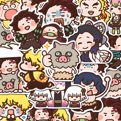 80PCS Demon Slayer Anime Stickers - Cute Nezuko Kamado Cartoon Decals for Phones, Laptops, Luggage, and DIY Crafts