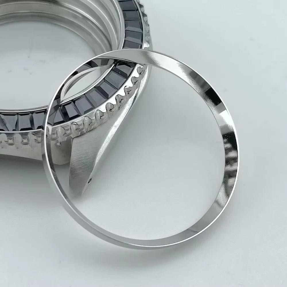 Silver Mod Copper Chapter Ring for NH35 Watch Case - Polished Inner Ring Replacement, 30.3 × 27.3mm Watch Accessory