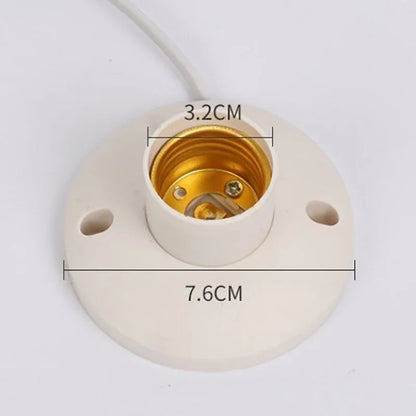 EU LED Stand Lamp Holder — E27 Bulb Plug Dome Socket with Cable Base for Table Lamps, Nightstands, and Lighting Accessories