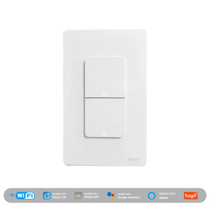 MOES Tuya Wi-Fi Smart Light Switch – US Single Pole Push Button Wall Switch, Alexa & Google Home Compatible, Neutral Wire Required