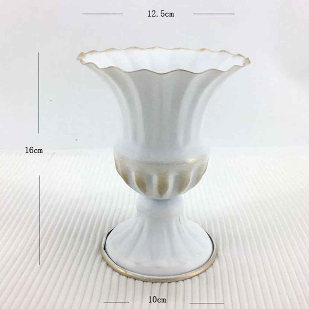 Metal Flower Vase & Candle Holder — Table Centerpiece for Wedding, Anniversary, Party & Hanging Decorations