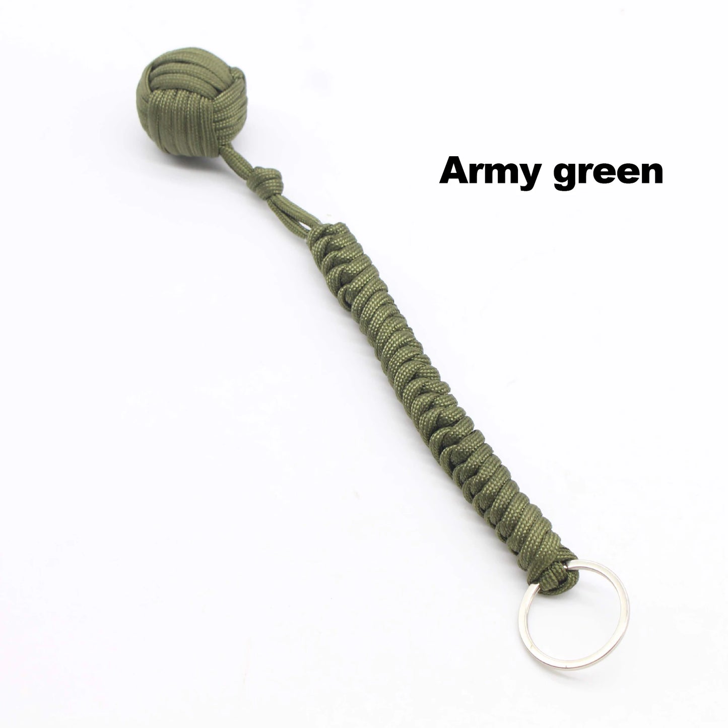 Black Monkey Fist Steel Ball – Outdoor Self-Defense Keychain for Survival & Personal Protection