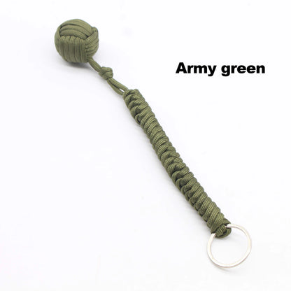 Black Monkey Fist Steel Ball – Outdoor Self-Defense Keychain for Survival & Personal Protection