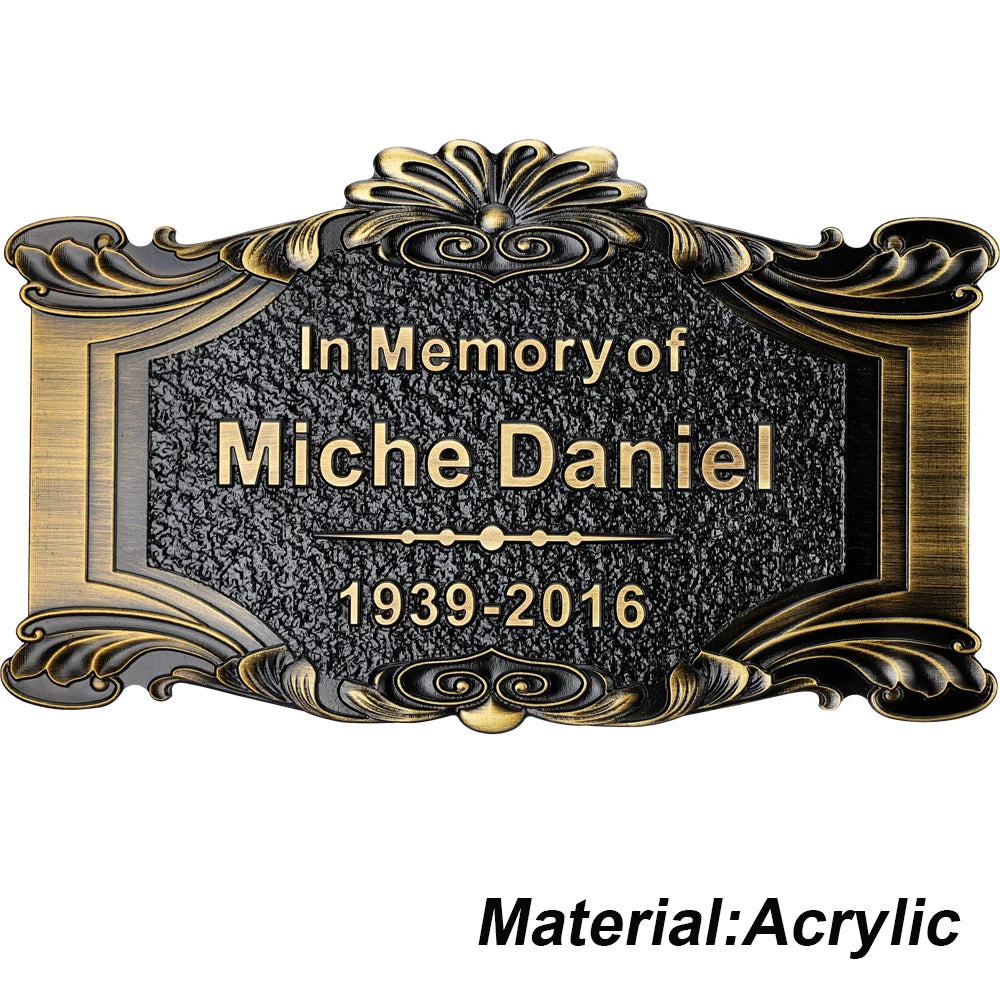 Personalized Memorial Plaque – Custom Engraved Grave Marker for Loved Ones or Pets (Dog & Cat), Remembrance Plaques
