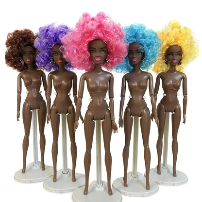 Adollya 32cm 1/6 African Doll — 10-Joint Movable Black American BJD Doll with Makeup, Toy for Girls & Kids Gifts