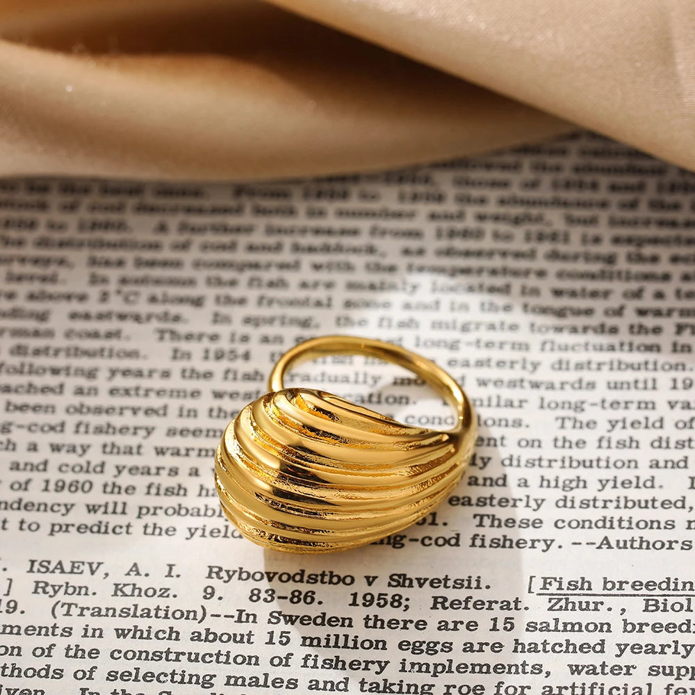 Vintage Stainless Steel Chunky Ring – Punk Irregular Adjustable Open Ring for Women, Wedding Jewelry Gift