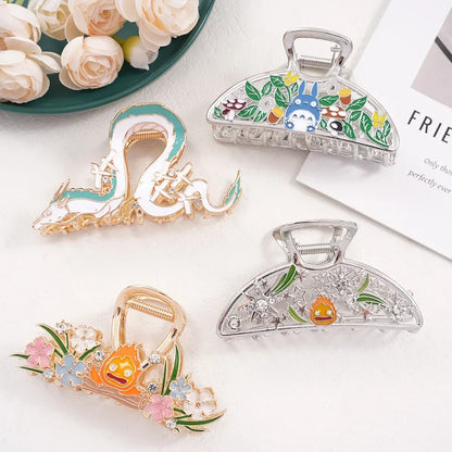 YWYHJ Cute Cartoon Hair Claw | Large Dragon & Japanese Cat Hair Clip for Women