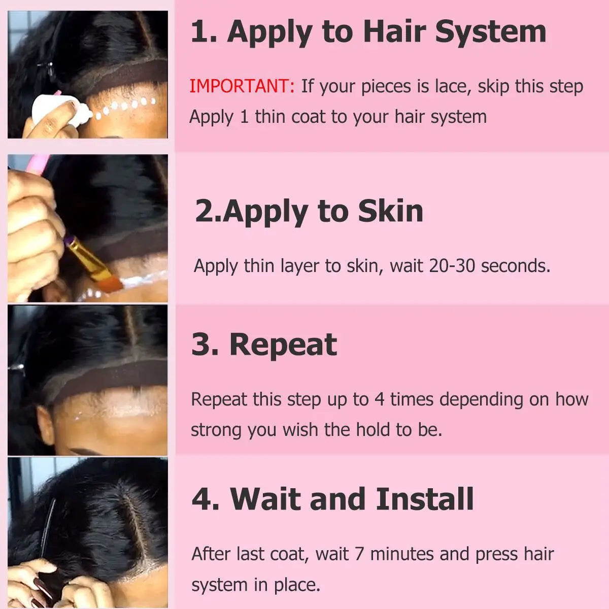 38ml Waterproof Wig Glue — Strong Hold Front Lace Wig Adhesive, Private Label, Accessories for Frontal Closure & Toupee