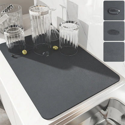 Absorbent Coffee Mats | Solid Color Tableware, Dish Drying Pad, Bottle Placemat & Kitchen Floor Rug