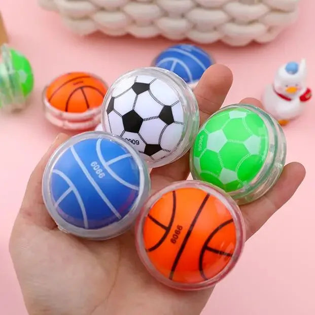 10pcs Classic Yoyo Toys – Football & Basketball Patterned Favors for Kids Birthday, Pinata, & Kindergarten Rewards