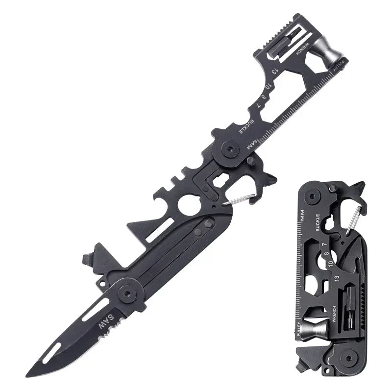 Multifunctional Outdoor Tool Card – Folding Molle Scissors, Mini Army Knife & Bicycle Repair EDC Camping Gear