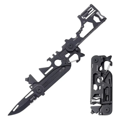 Multifunctional Outdoor Tool Card – Folding Molle Scissors, Mini Army Knife & Bicycle Repair EDC Camping Gear