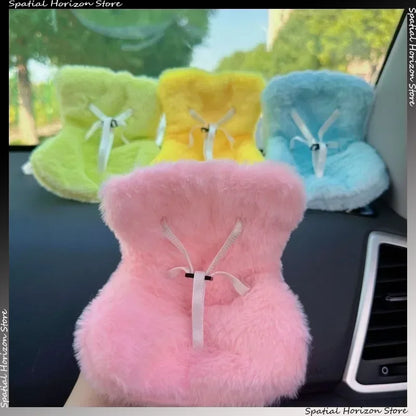 Mini Plush Safety Seat — Kawaii Labubu Idol Kpop Doll Car Air Freshener & Decoration Accessory