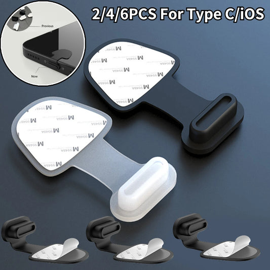 Silicone Phone Dust Plug Set for Type-C & Micro USB Charging Ports - Dustproof Covers for iPhone (2/4/6pcs)