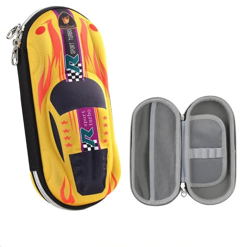 3D Racing Car Pencil Case for Kids – Cartoon EVA PU Stationery Box for School, Cute Pen Bag for Boys