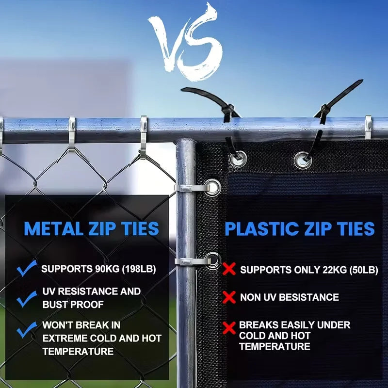 20-Pack 10-Inch Stainless Steel Zip Ties – Rustproof Heavy-Duty Cable Ties for Automotive, Machinery, and Outdoor Use