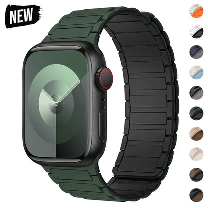 Magnetic Silicone Loop Strap for Apple Watch — 38mm-49mm iWatch Series 3-9 & SE Ultra 2