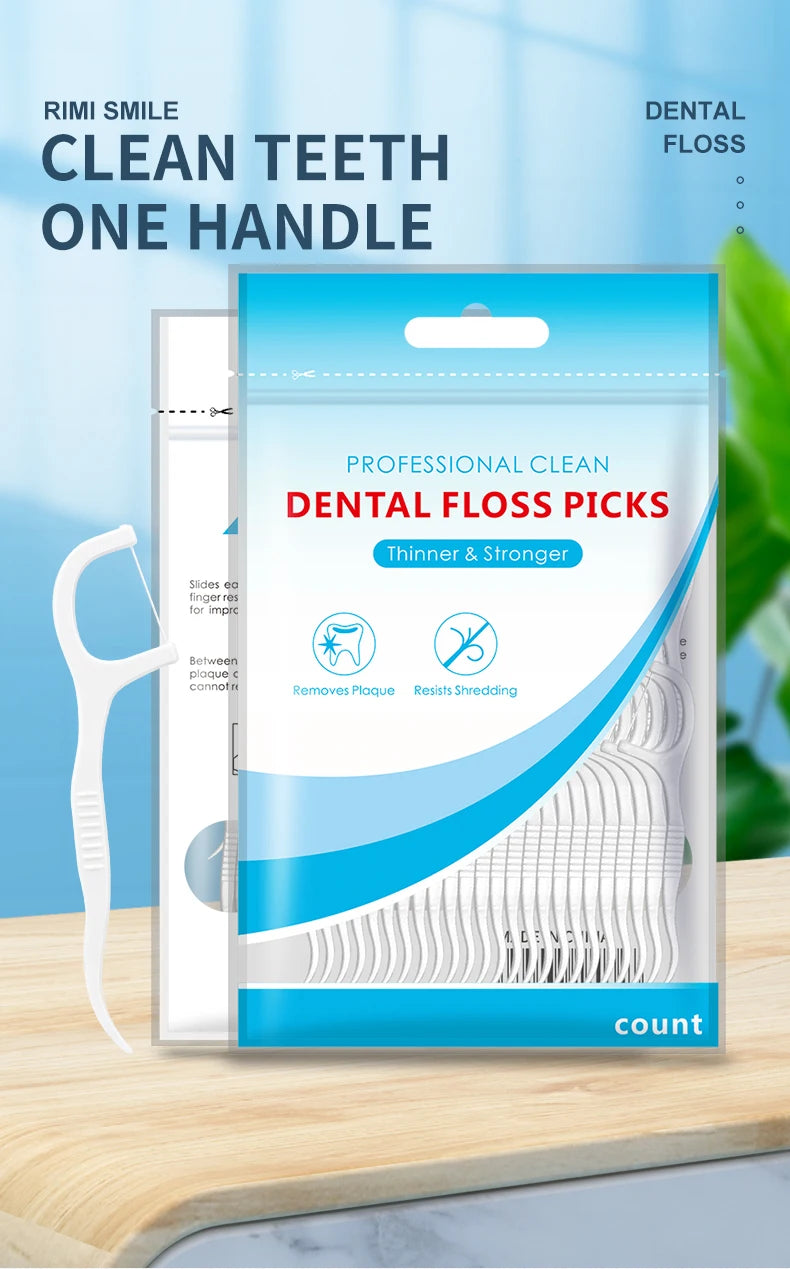 600/300/150/50PCS Ultra-Fine Toothpicks - Portable Disposable Floss for Deep Oral Care Cleaning