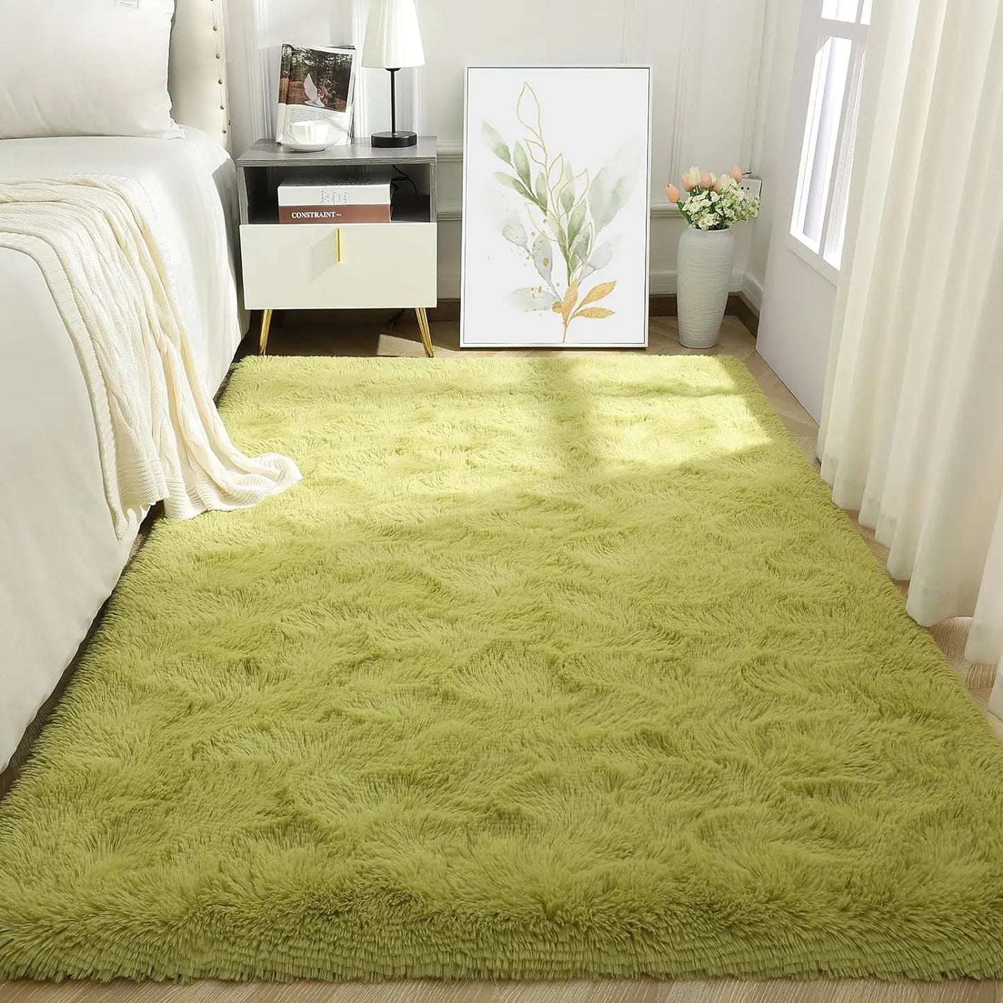 VIKAMA Tie-Dye Plush Carpet – Soft Fluffy Non-Slip Rug for Living Room, Kids’ Room & Baby Crawling Mat