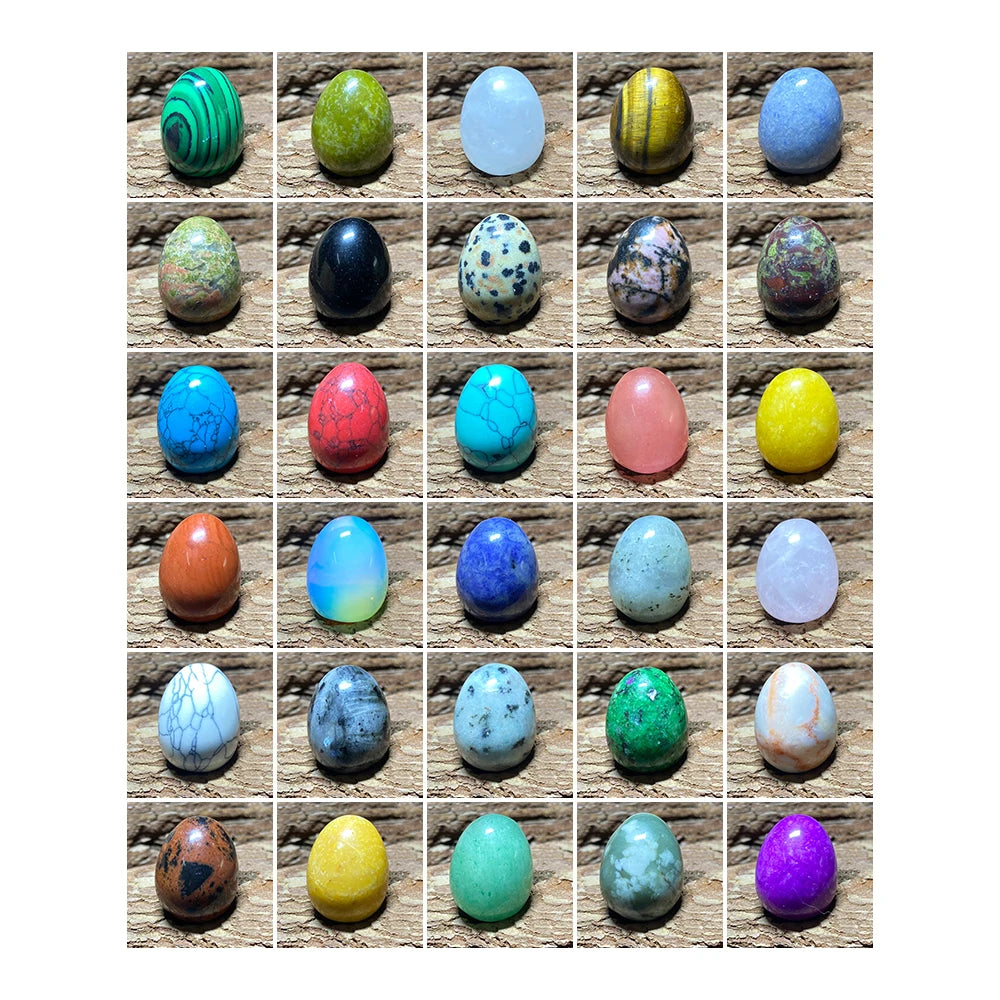EG1-7 Mini Natural Stone Egg - Polished Meditation Fidget Stone for Stress Relief, Desk Decor, and Gifts