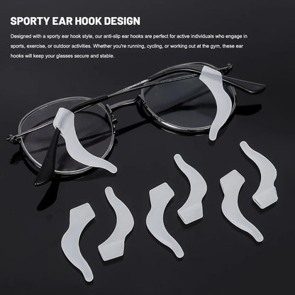 Anti-Slip Silicone Ear Hooks for Glasses | Elastic Eyewear Grip, Temple Holder & Fastener Accessories