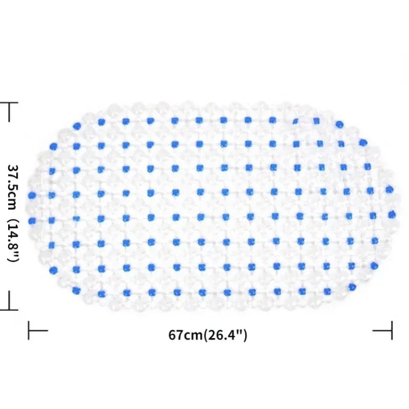 PVC Anti-Slip Bath Mat with Suction Cups – Soft Massage Shower Mat for Home Bathroom Safety