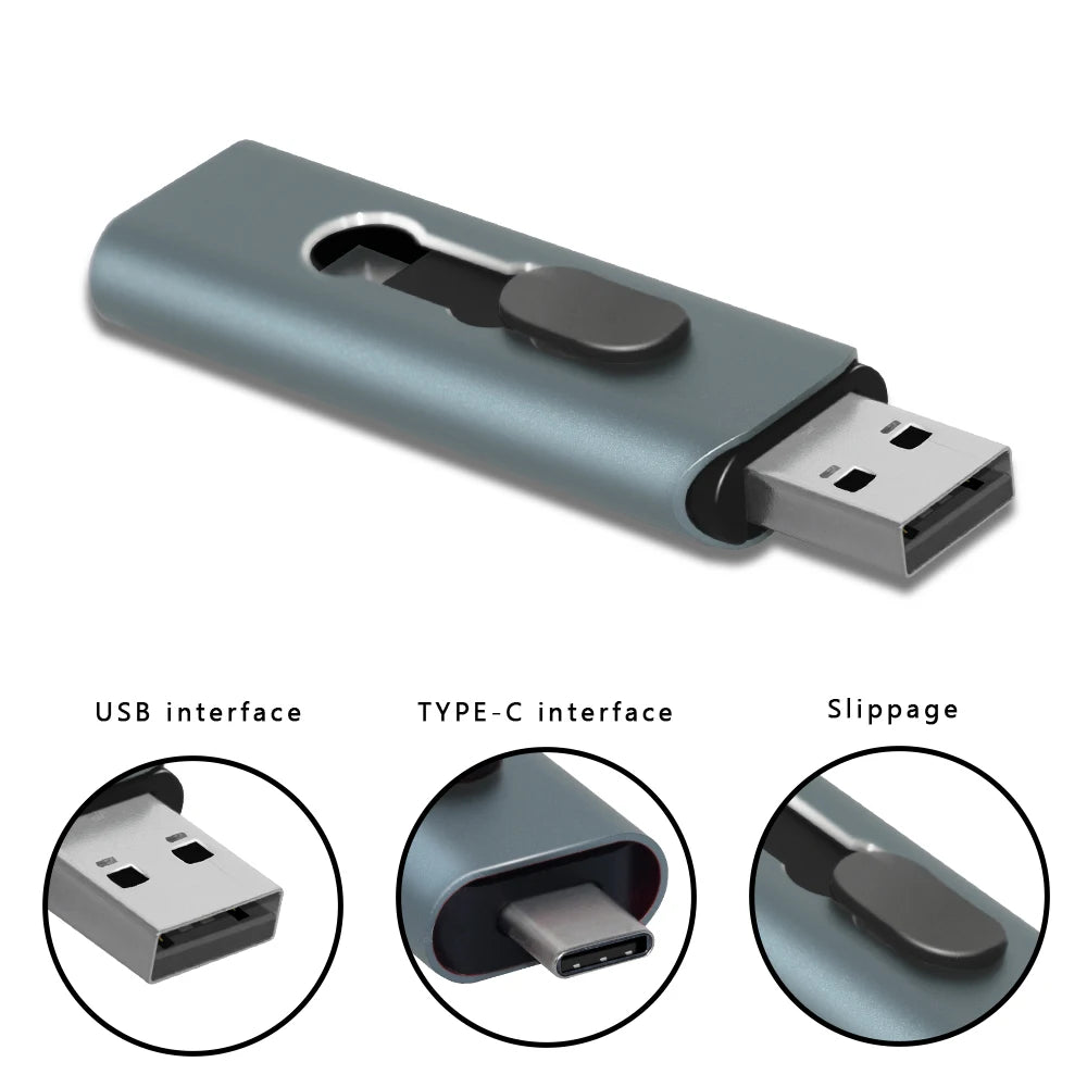 OTG USB 2.0 Type-C Flash Drive – Multi Capacity 4GB/8GB/16GB/32GB/64GB/128GB Pen Drive, Portable Memory Stick for Type-C Devices & Data Storage